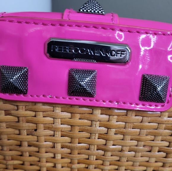 Rebecca Minkoff Woven Straw Studded Mini Shoulder Bag - Picture 4 of 6